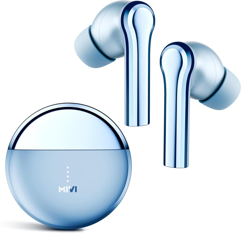Mivi DuoPods i5 True Wireless Earbuds, High-end Metallic Finish, 13mm Rich Bass Drivers, 50 Hrs, Low Latency, Instant Charging, IPX 4.0, AI-ENC, Made in India