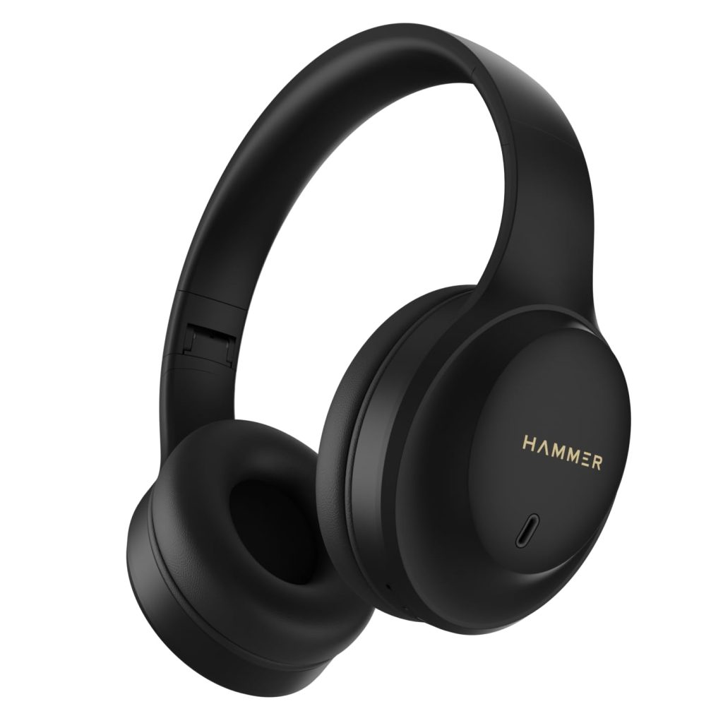 HAMMER Vibe ENC Bluetooth Headphone, 40mm Driver, Dual Pairing, 50hrs Playtime (Black)