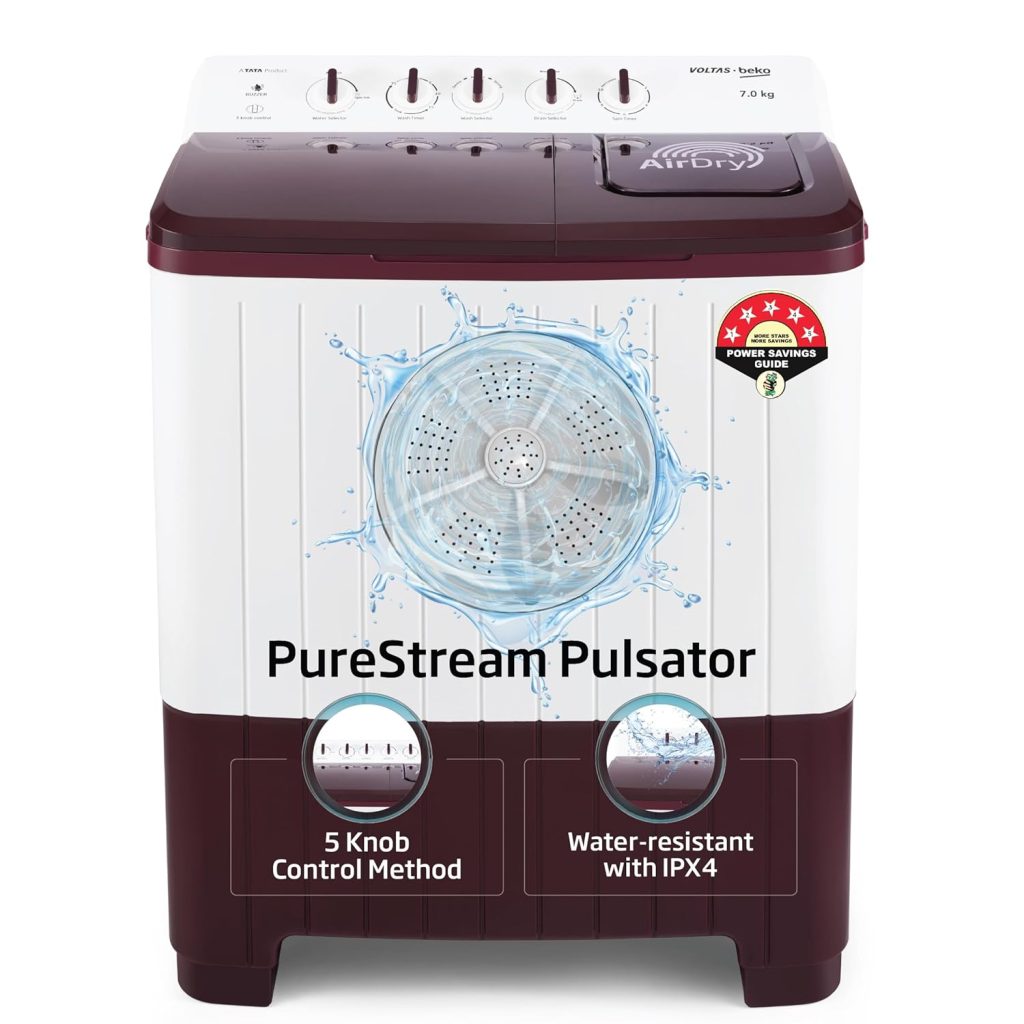 Voltas Beko, A Tata Product 7 Kg 5 Star Semi-automatic Top Load Washing Machine