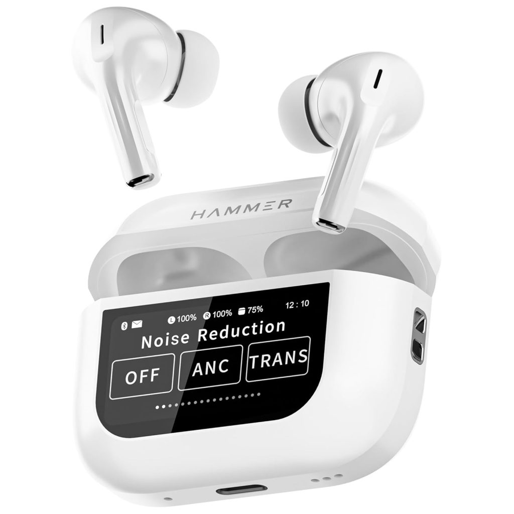 HAMMER Screen TWS Earbuds Wireless with 13mm Drivers, ANC Ear Buds
