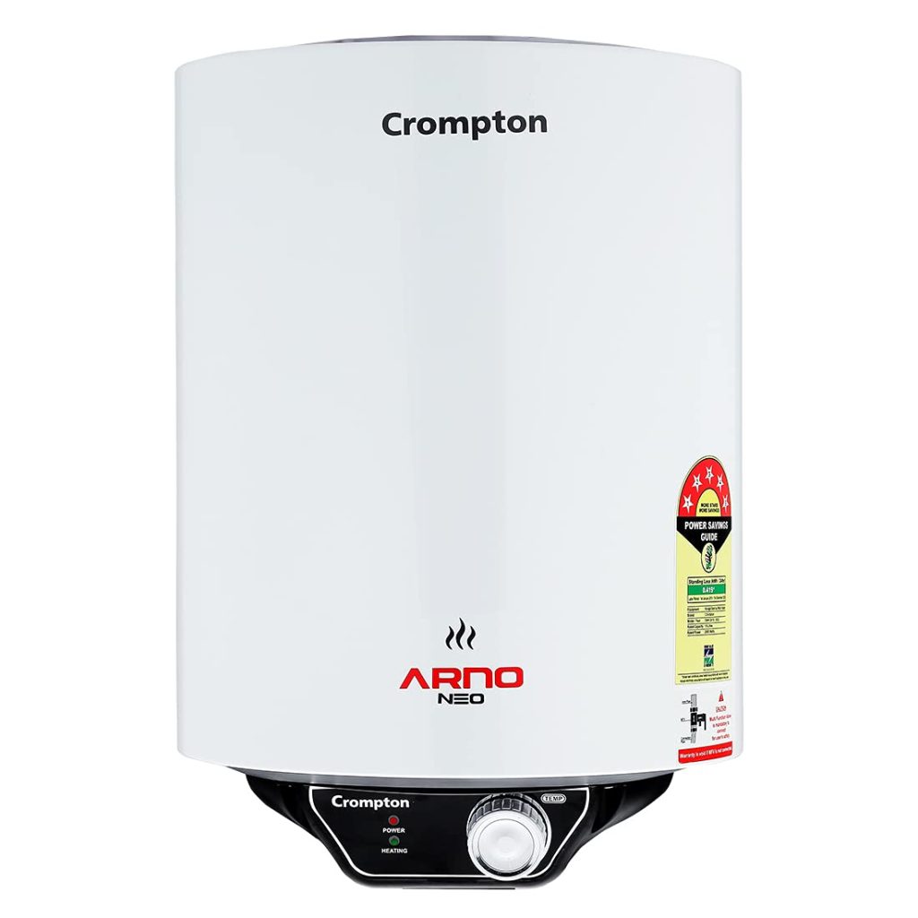 Crompton Arno Neo 10L 5 Star Storage Water Heater | Energy Efficient Geyser with 3-Level Safety