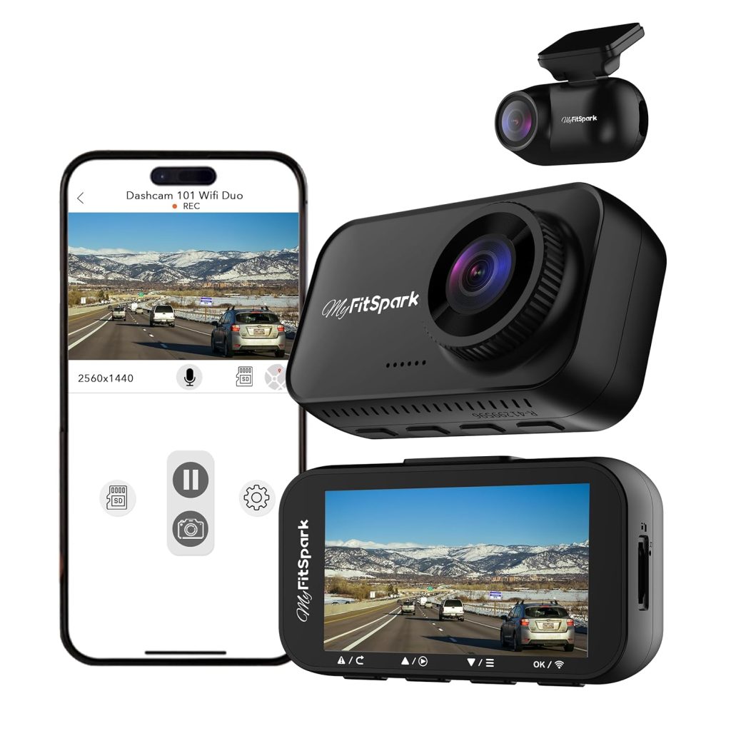 FitSpark DC-101 WiFi Duo 4MP Real 2K Dual Channel Dash Camera