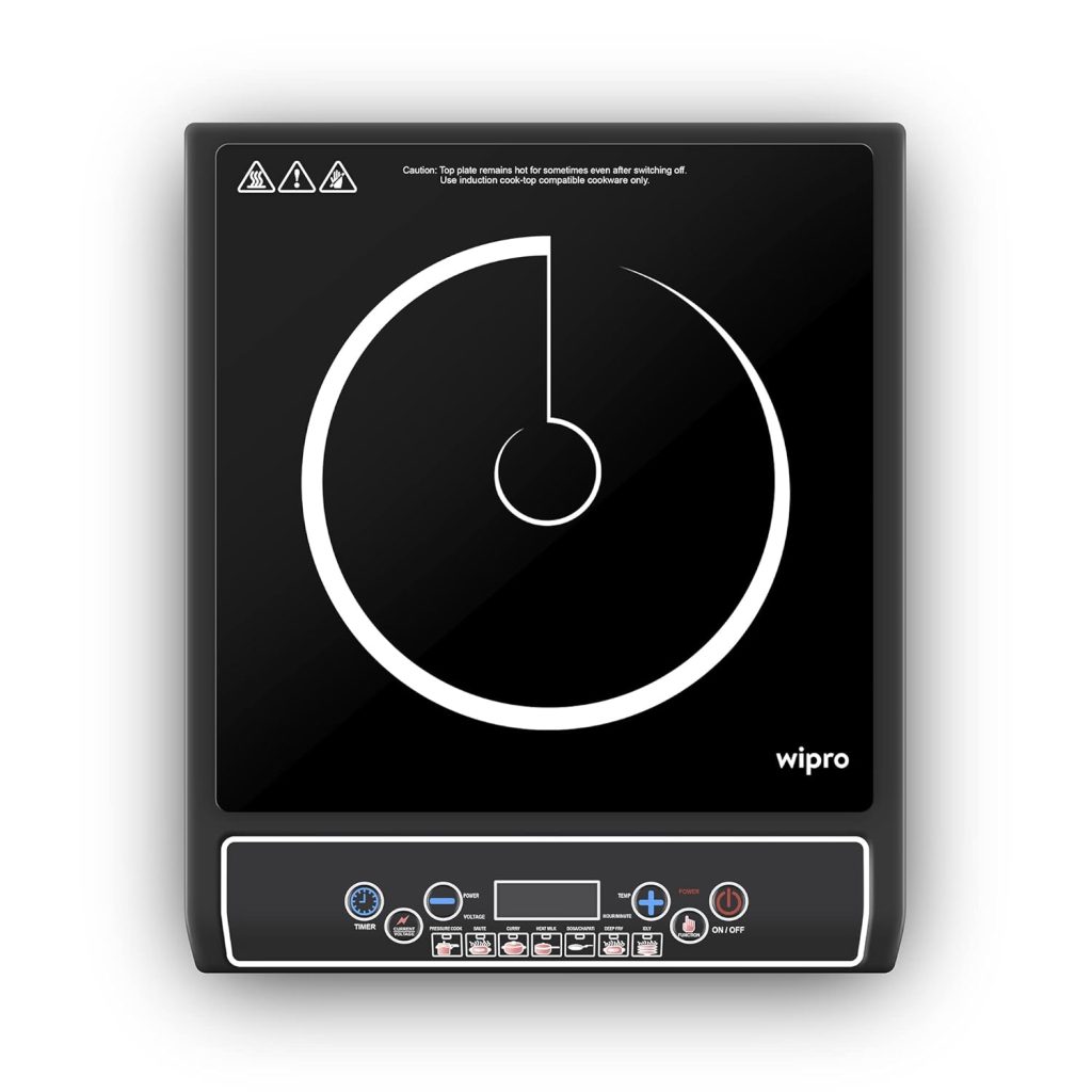 Wipro 1600 Watt Induction Cooktop With Touch Control (Black)