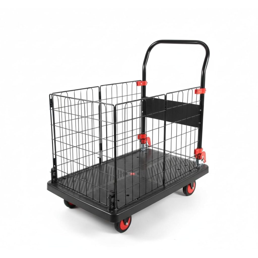BonKaso 150Kg Foldable Platform Trolley with Basket Cage