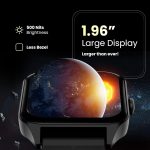 HAMMER Stroke 1.96" Calling Smart Watch | Metallic Body Black ham1