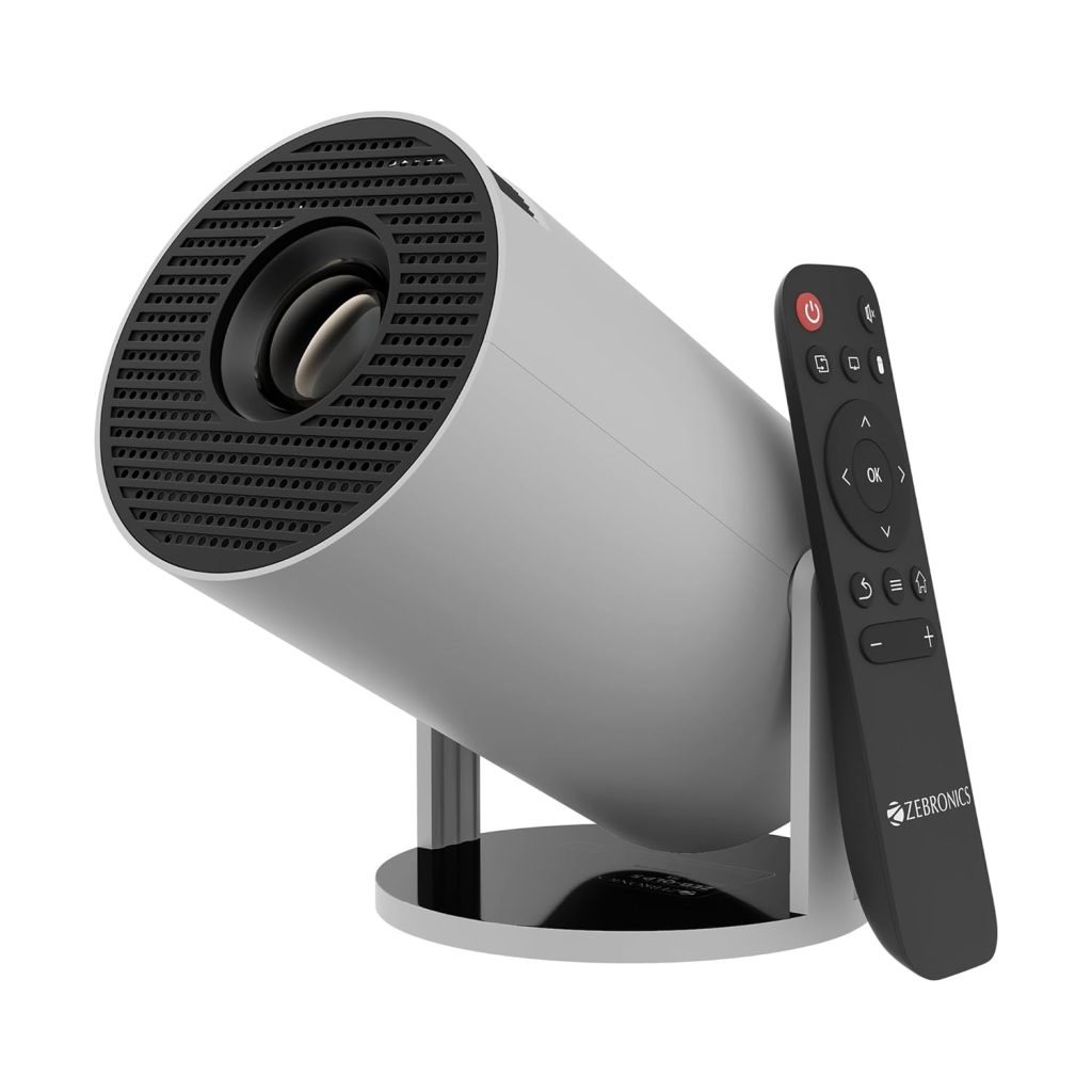 Zebronics PixaPlay 73 Android Smart Projector - 720p HD, 4K Support, WiFi/BT